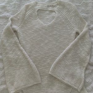 White cut out sweater